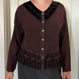 XL brown vintage fairy top